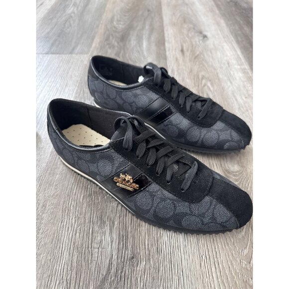 Coach Shoes Ivy Signature Pebble in Black/Smoke NEW Size 7 - Picture 3 of 10